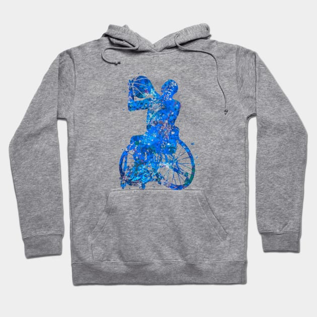 Wheelchair basketball blue art Hoodie by Yahya Art